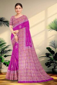 Hand block printed Pure Silk