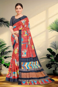 Hand Paint Tussar Silk