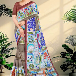 Hand Paint Tussar Silk