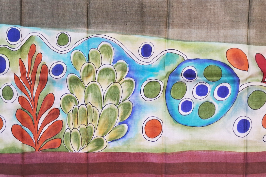 Hand Paint Tussar Silk - Image 3