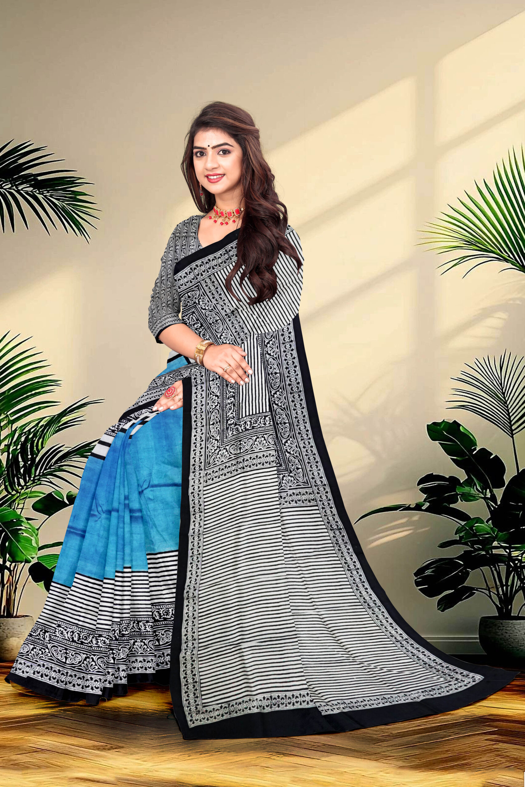 Hand block printed Pure Silk - Image 3