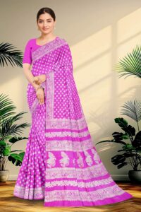 Hand block printed Pure Silk