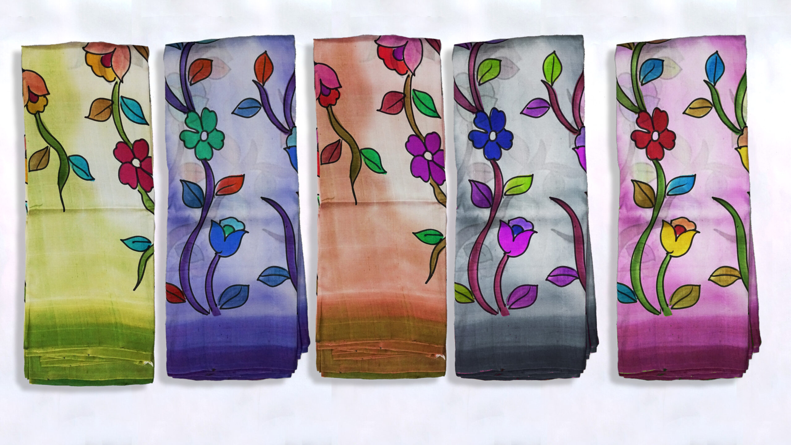 Pure Silk Sarees Hand Painted - Image 3