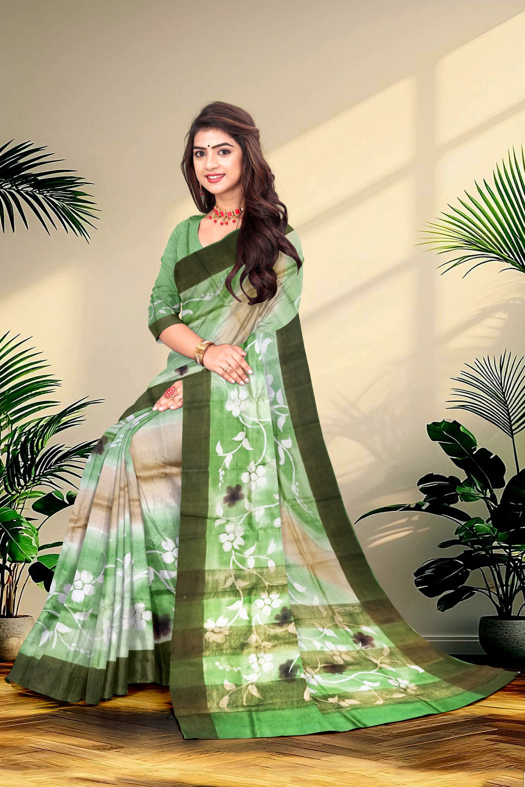 Hand Paint Tussar Silk - Image 3