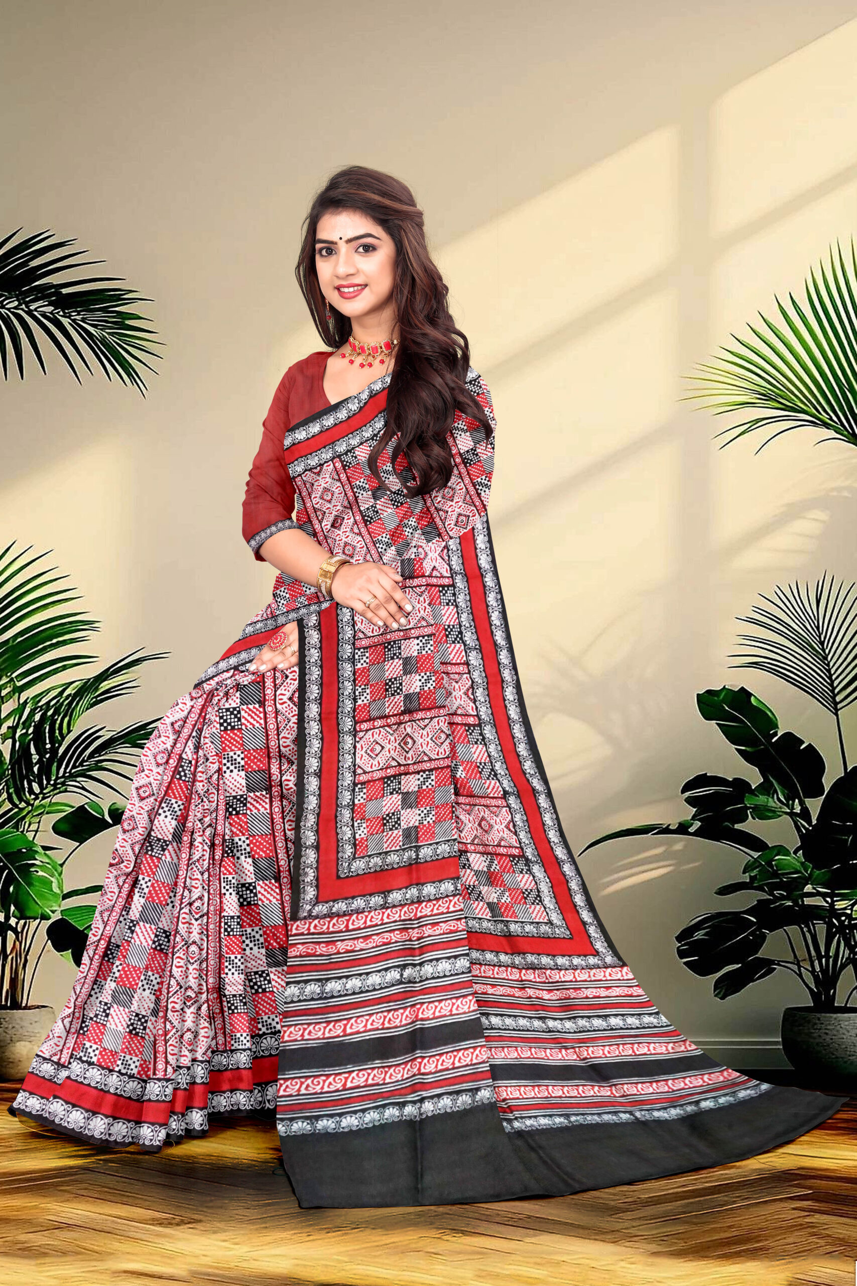 Hand block printed Pure Silk - Image 2