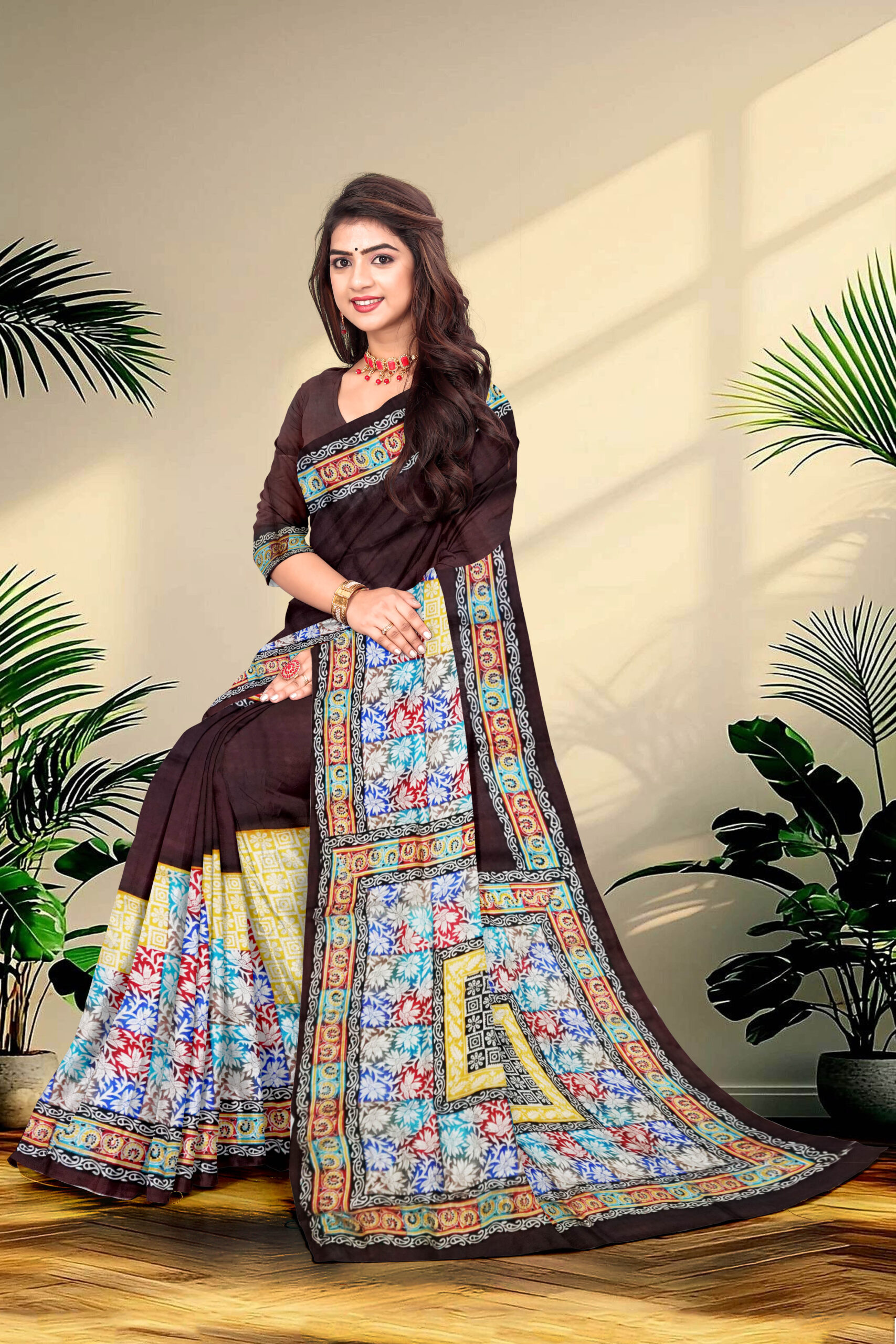 Hand block printed Pure Silk - Image 3