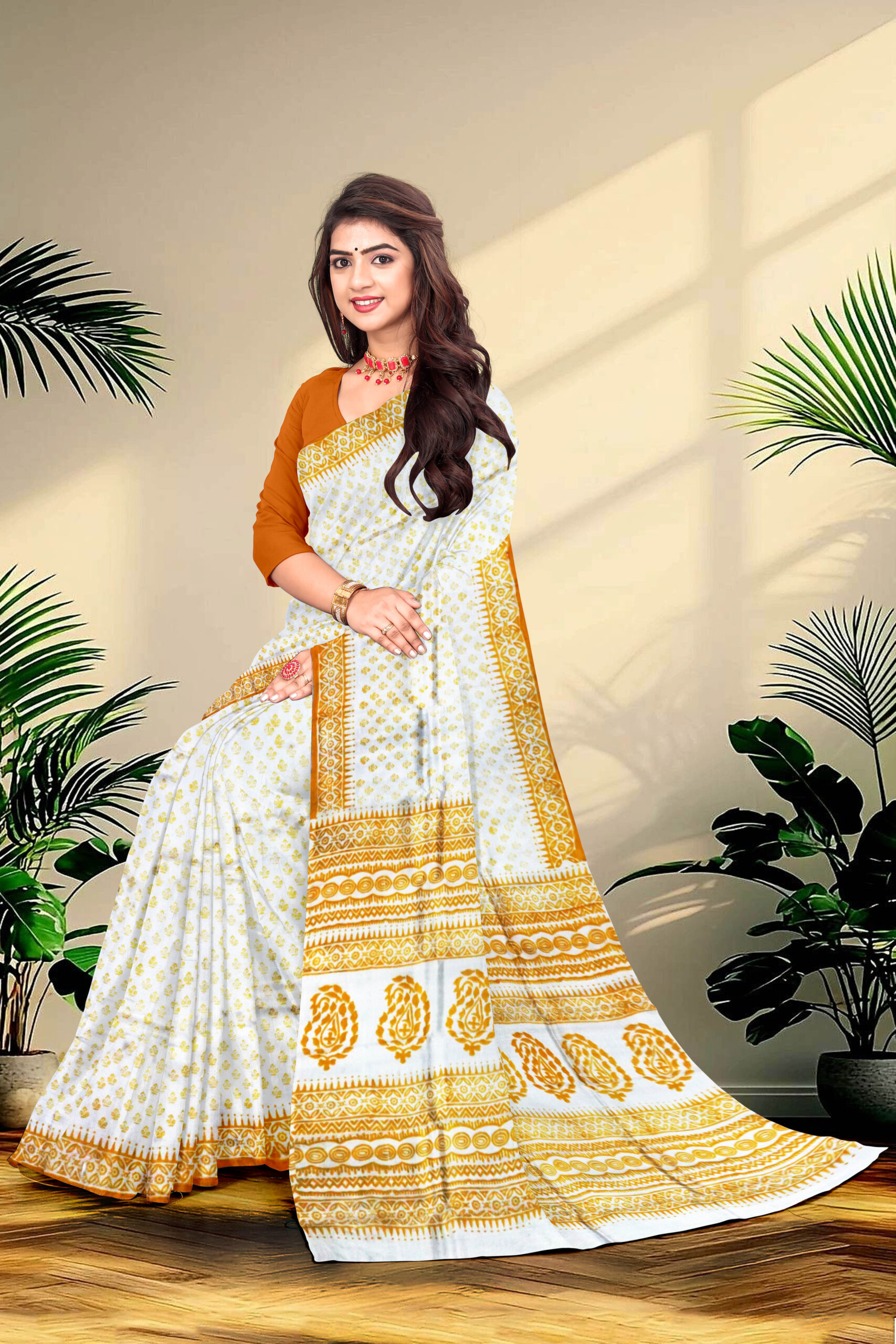 Hand block printed Pure Silk - Image 2