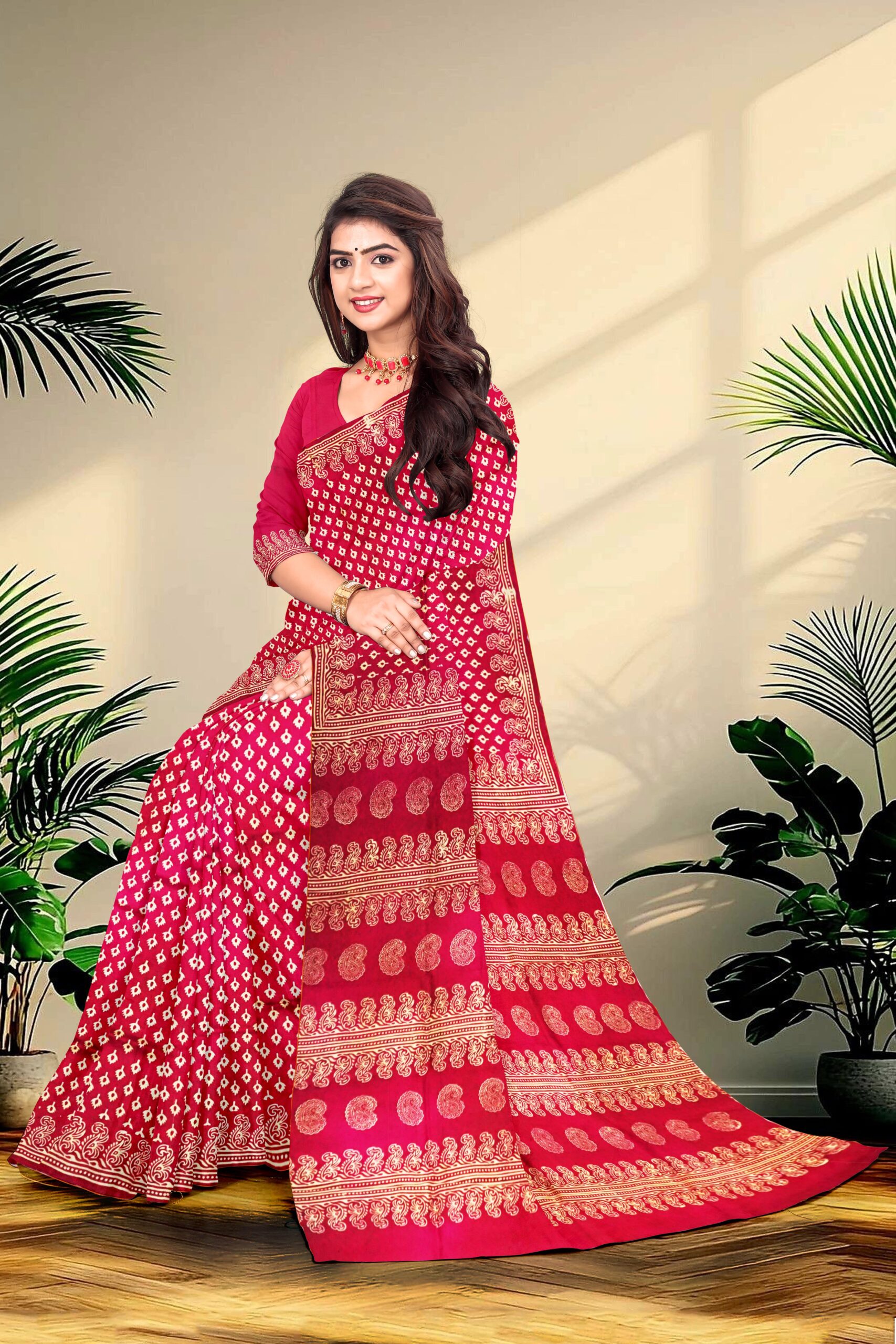 Hand block printed Pure Silk - Image 3