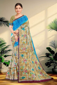 Hand painted Tussar Silk