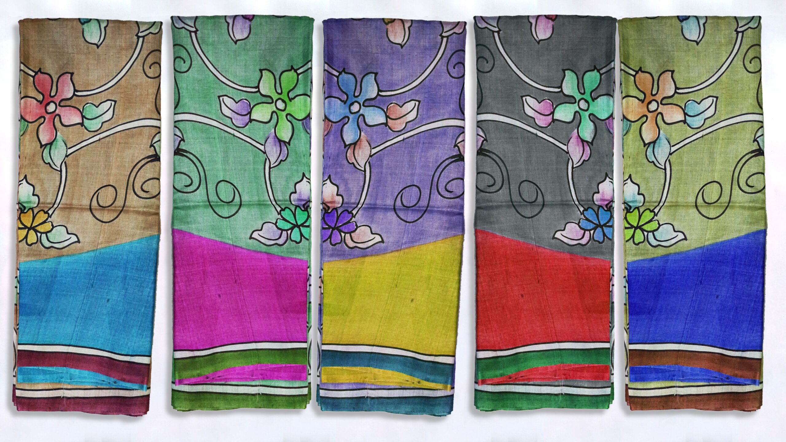 Hand painted Tussar Silk - Image 2