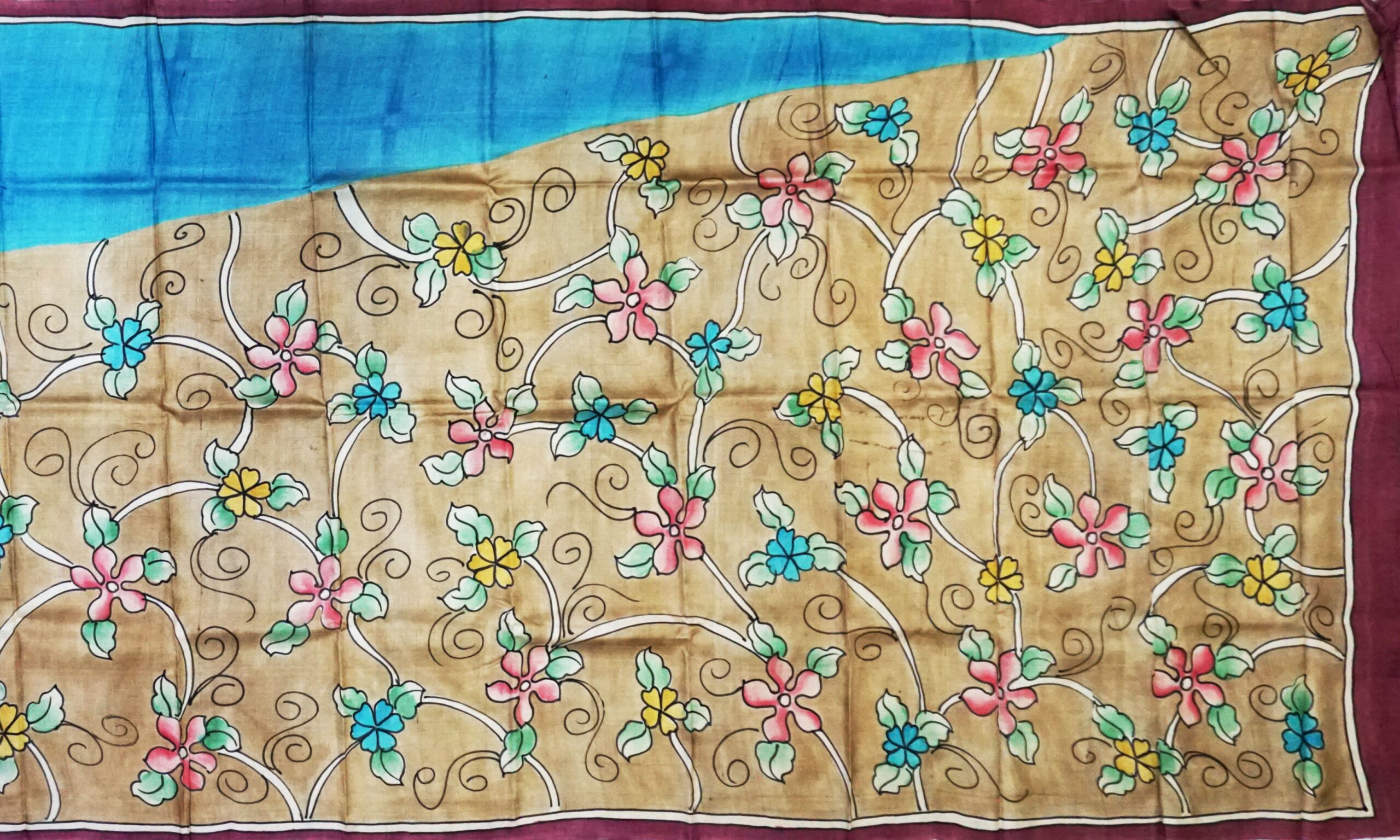 Hand painted Tussar Silk - Image 4