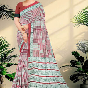 Hand block printed Pure Silk