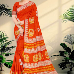 Hand block printed Katan Pure Silk