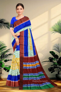 Block Printed Zari Tussar Saree