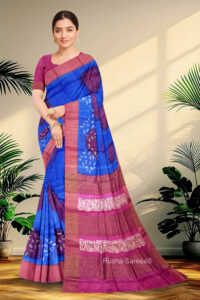 Block Printed Zari Tussar Saree