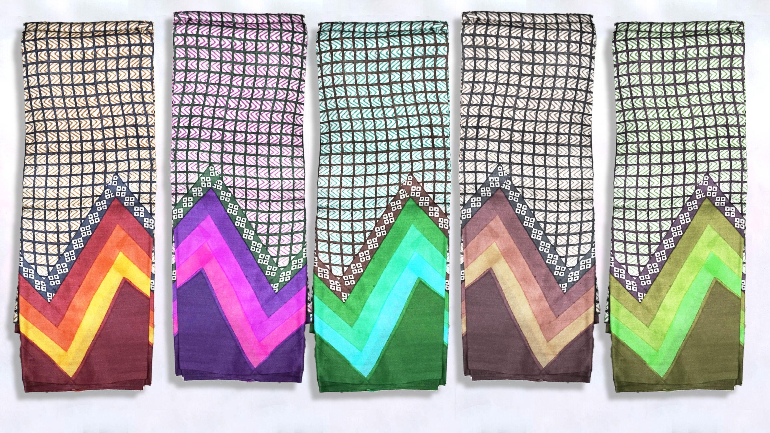 Block Printed Zari Tussar Saree - Image 4