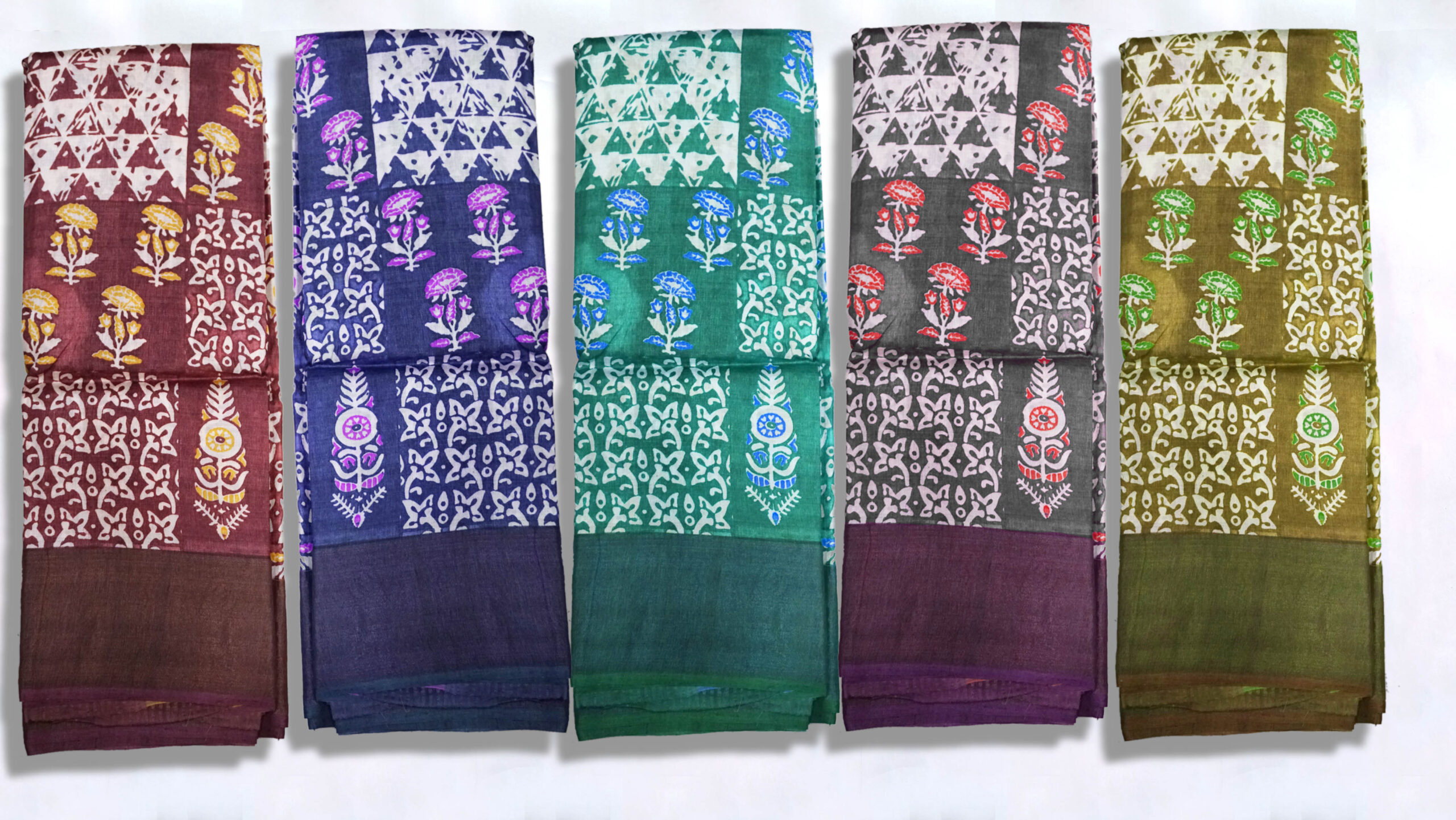 Block Printed Zari Tussar Saree - Image 4