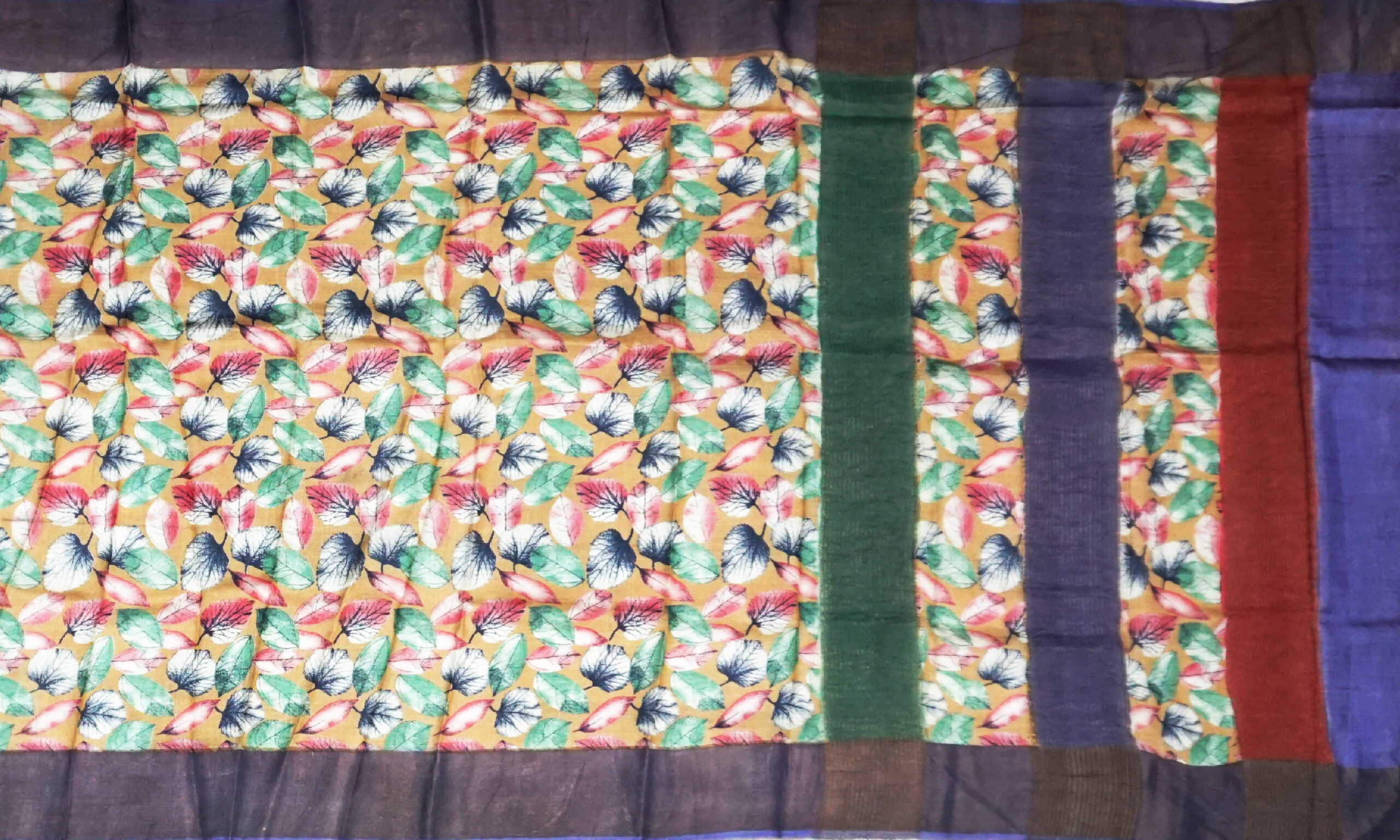 Block Printed Zari Tussar Saree - Image 2