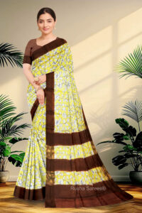 Block Printed Zari Tussar Saree