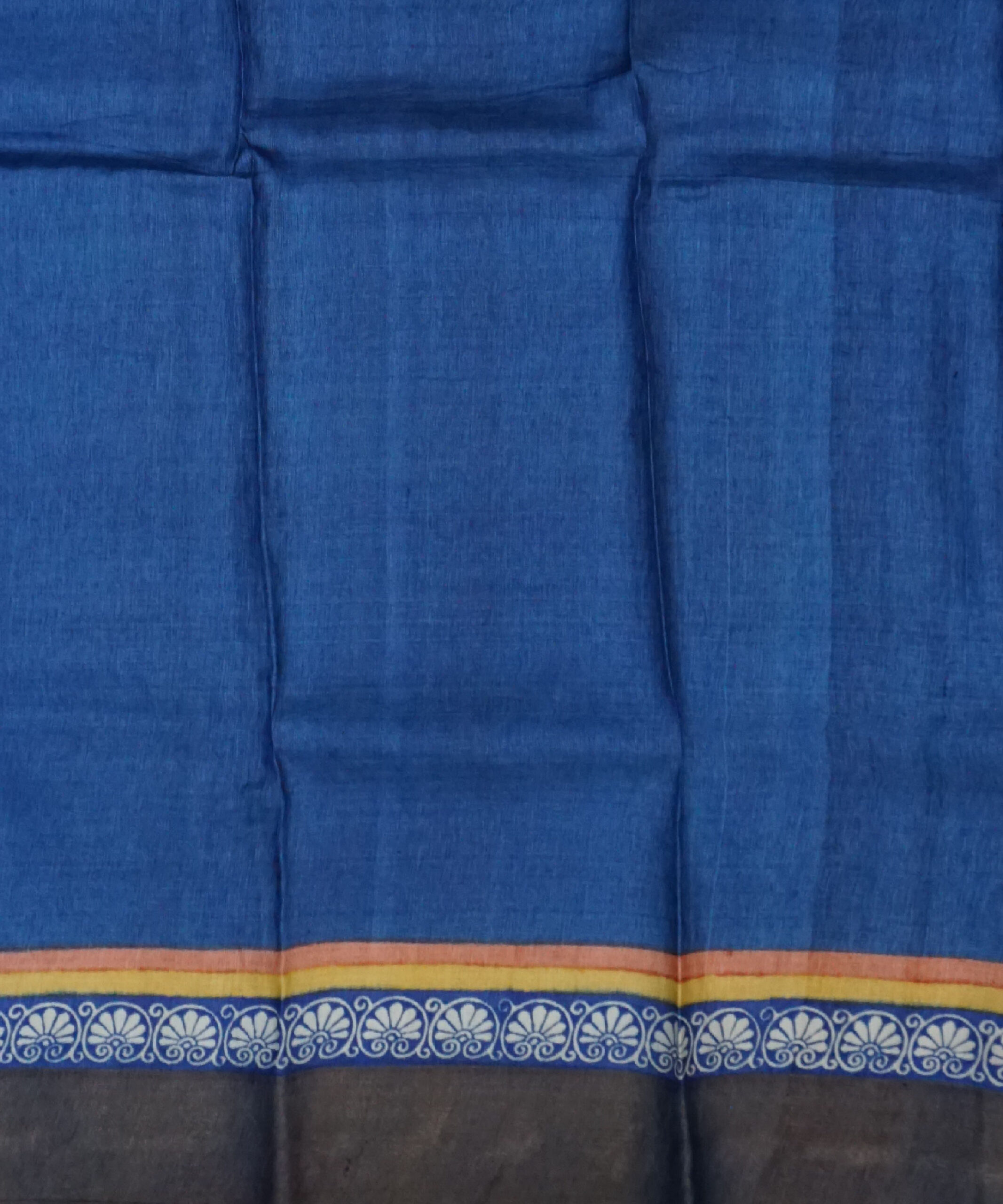 Block Printed Zari Tussar Saree - Image 5