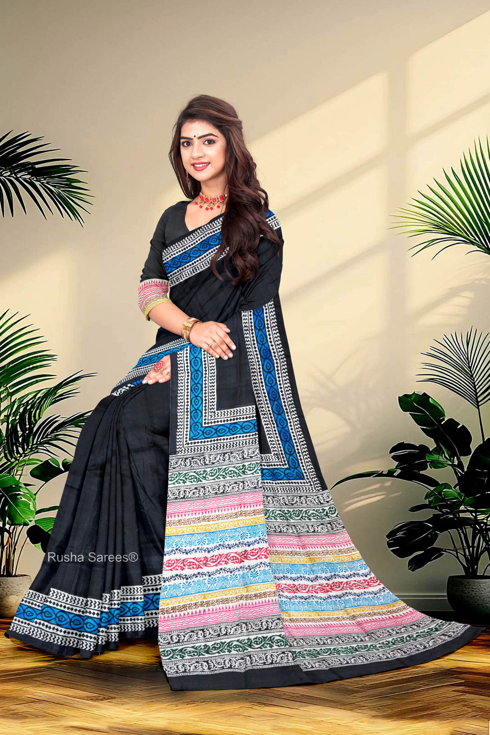 Hand block printed Pure Silk - Image 3