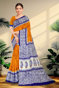 Hand block printed Pure Silk