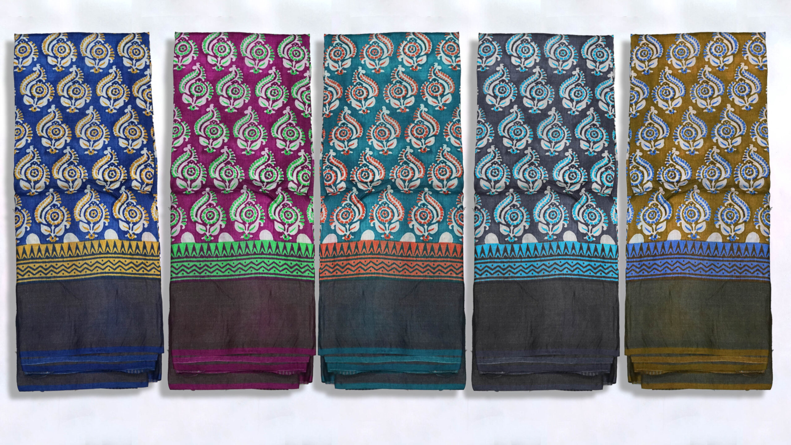 Block Printed Zari Tussar Saree - Image 4