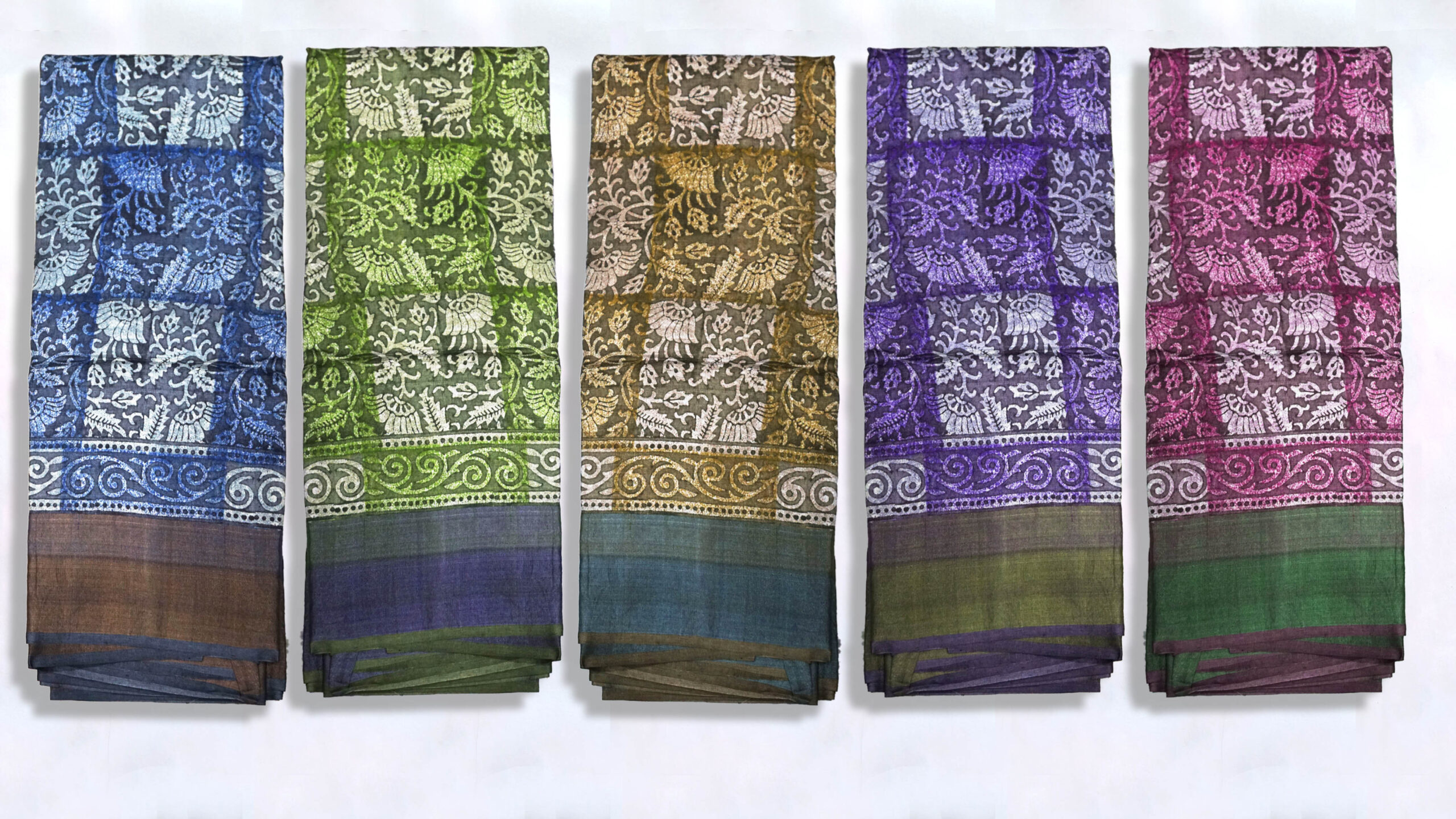 Block Printed Zari Tussar Saree - Image 4