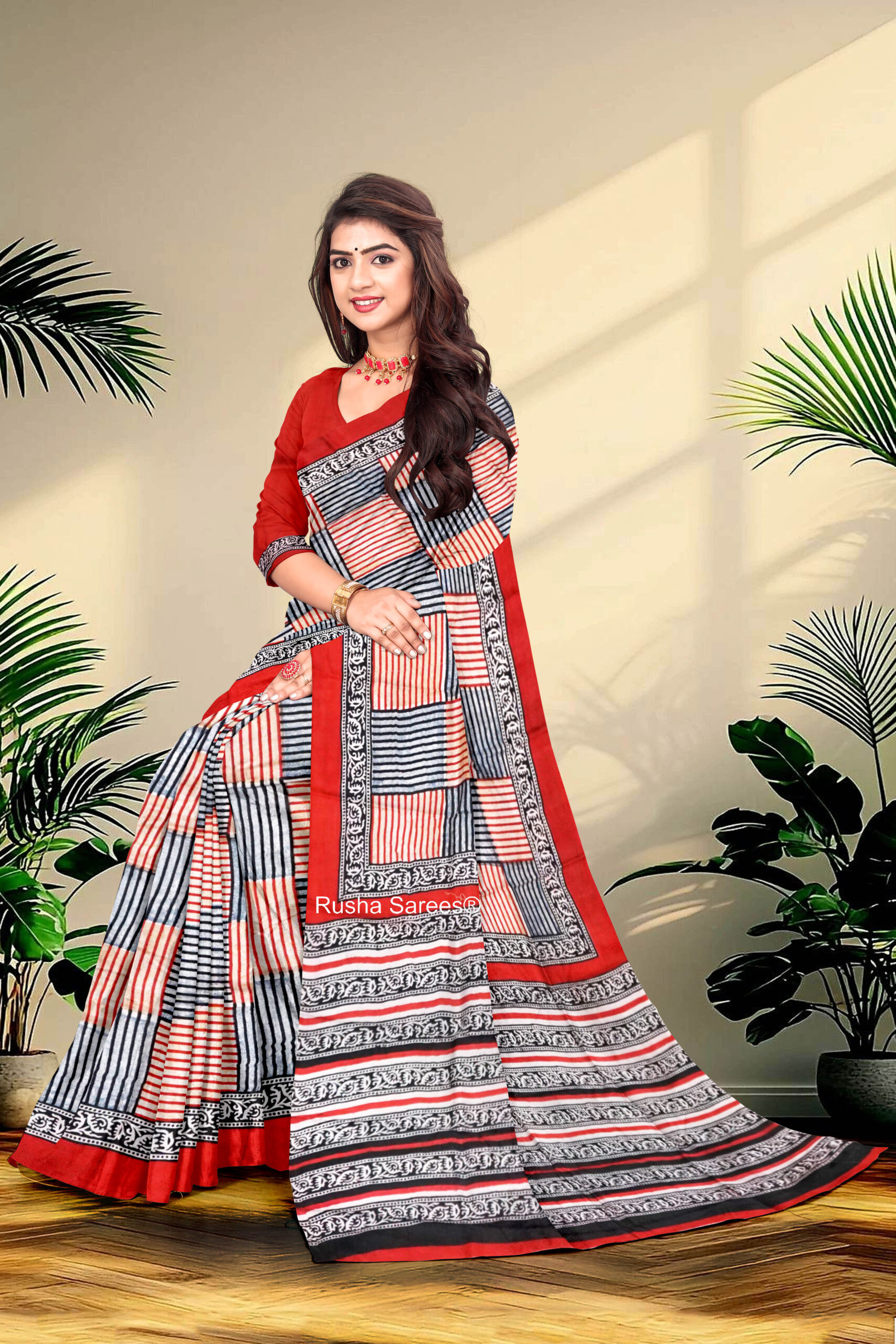 Hand block printed Pure Silk - Image 4