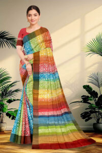 Block Printed Zari Tussar Saree