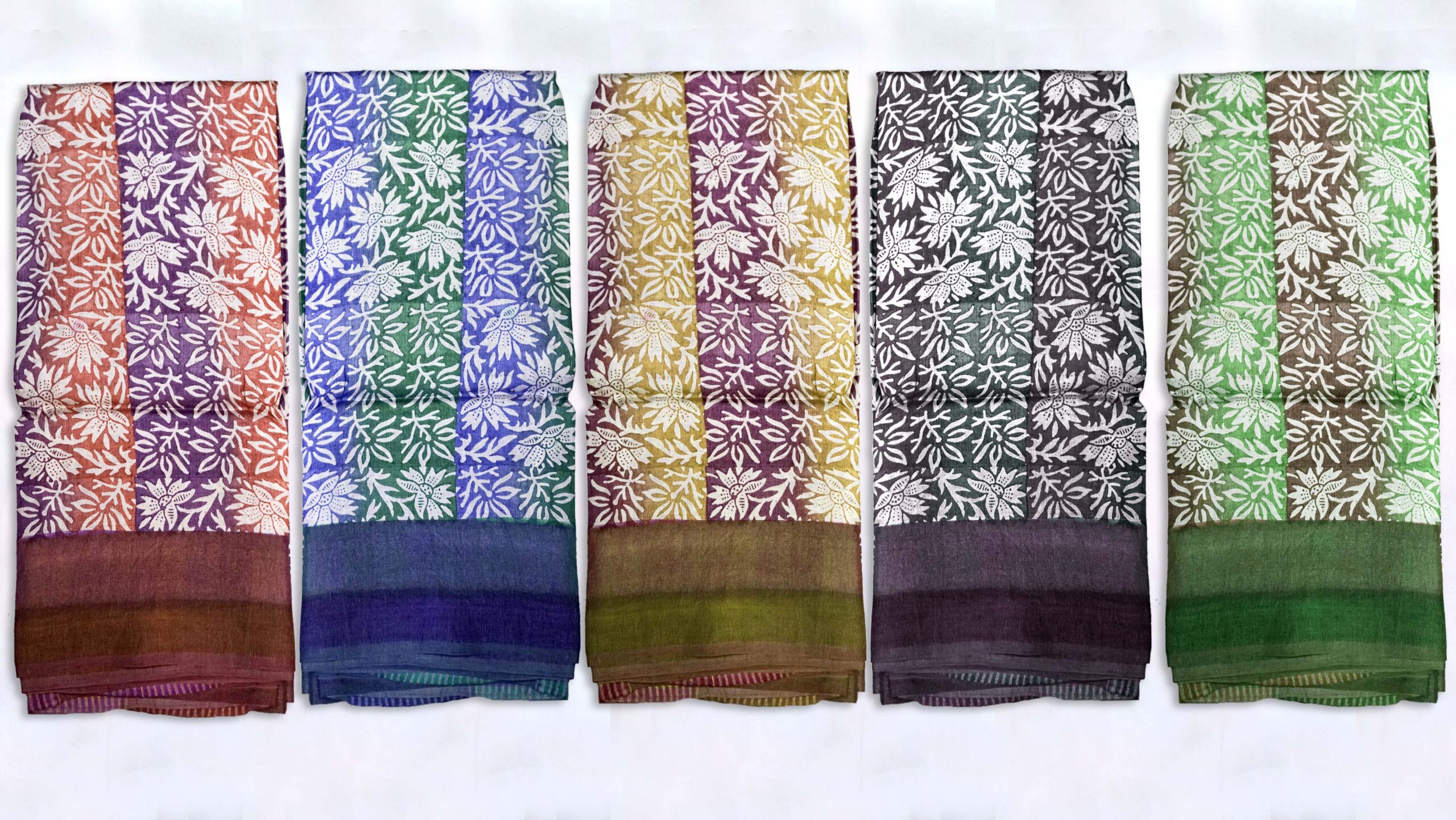 Block Printed Zari Tussar Saree - Image 4