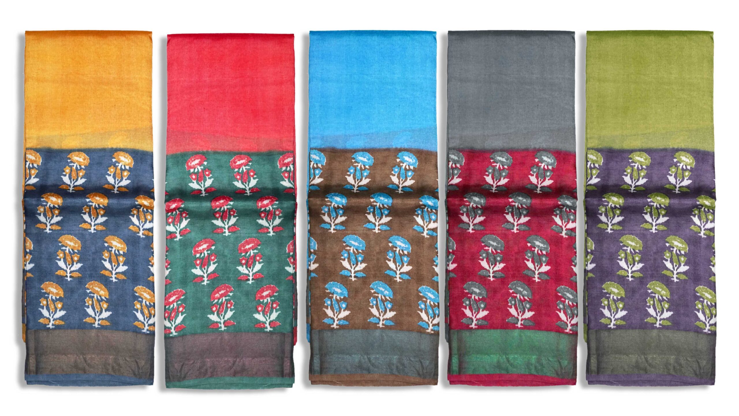 Block Printed Zari Tussar Saree - Image 4