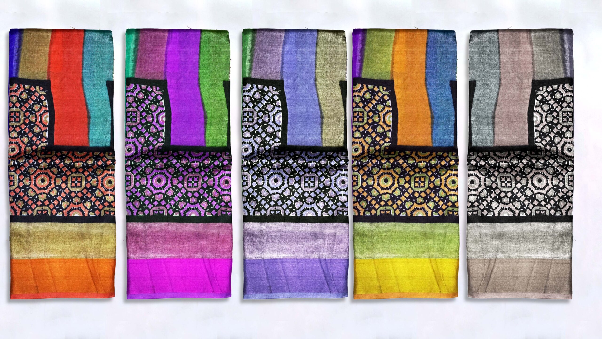 Block Printed Zari Tussar Saree - Image 4