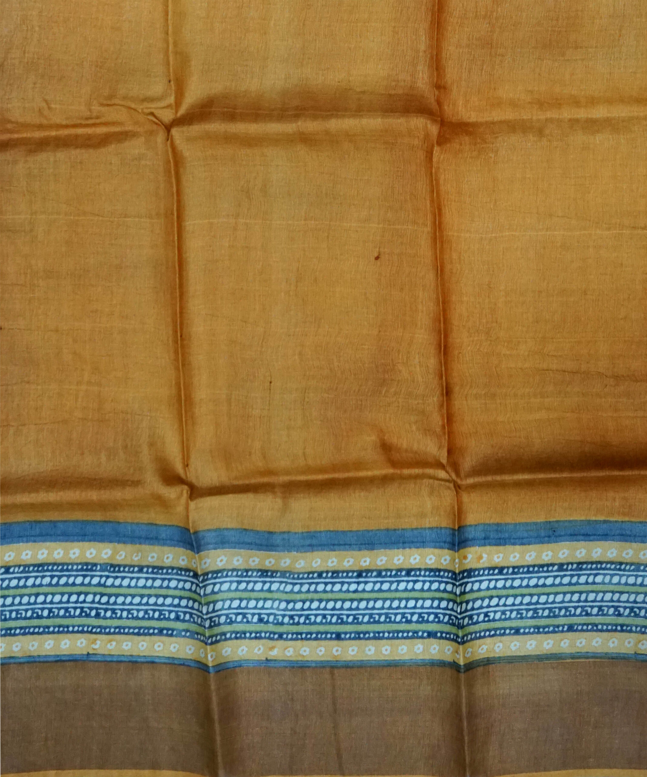 Block Printed Zari Tussar Saree - Image 5