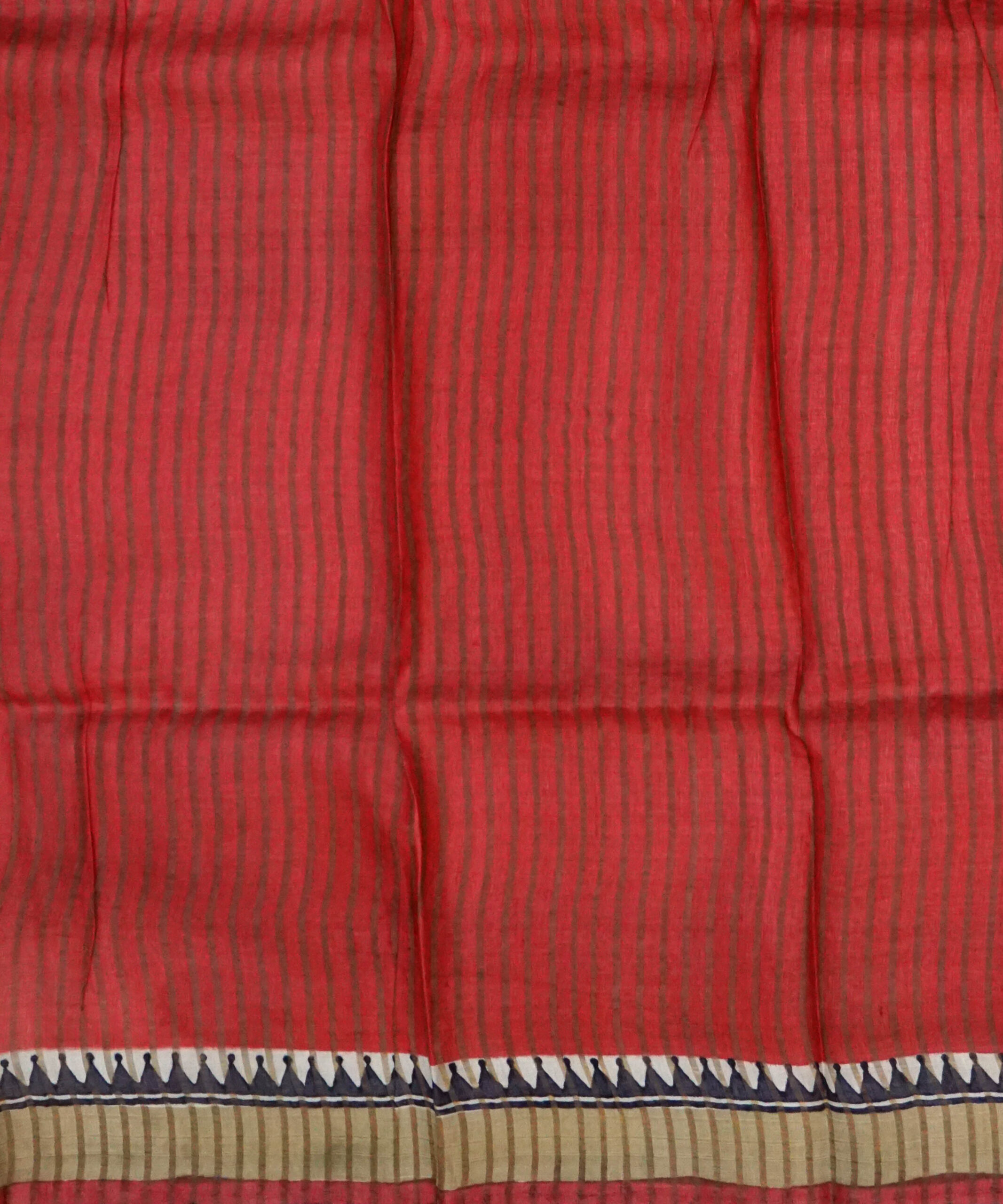Block Printed Zari Tussar Saree - Image 5