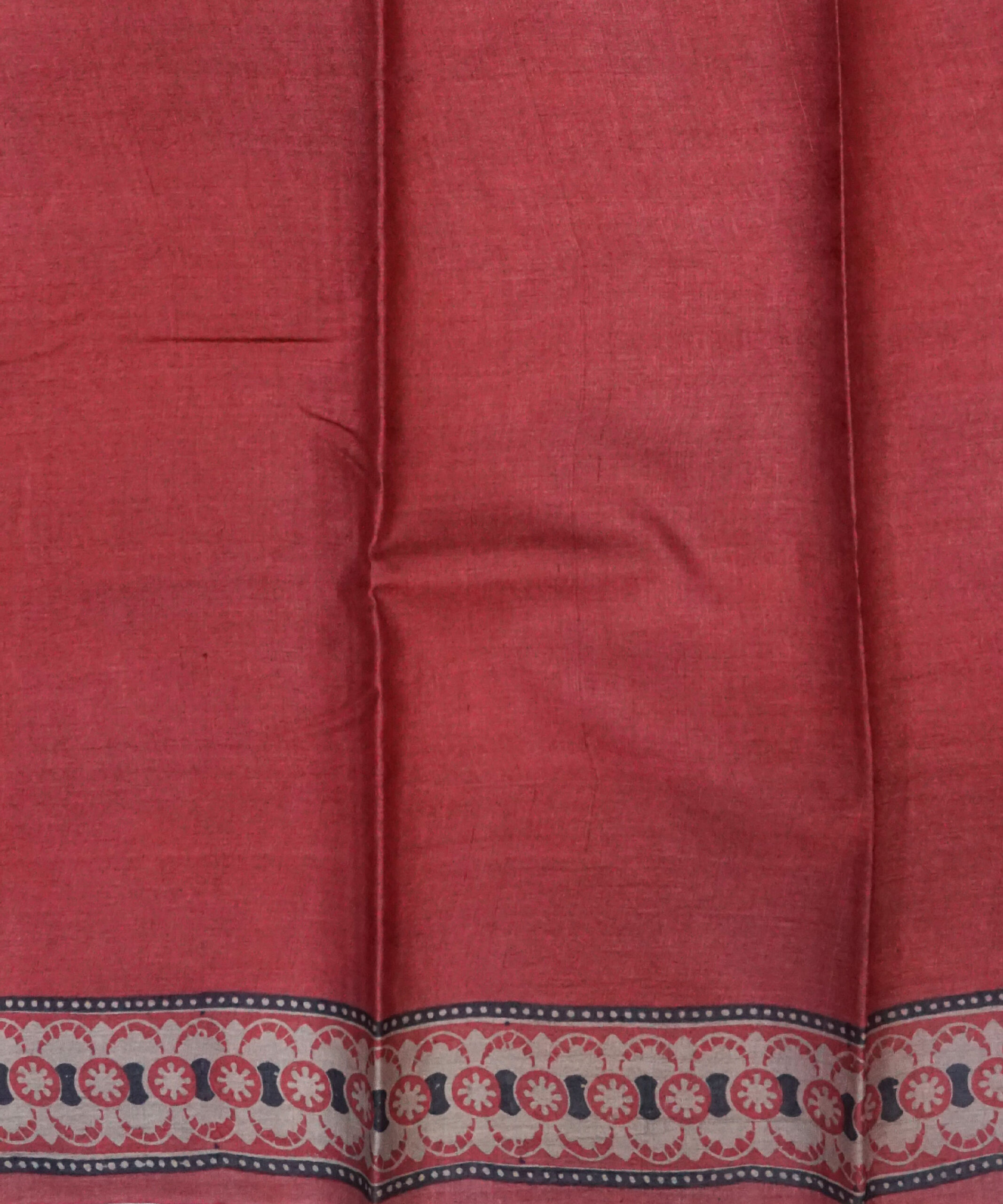 Block Printed Zari Tussar Saree - Image 5