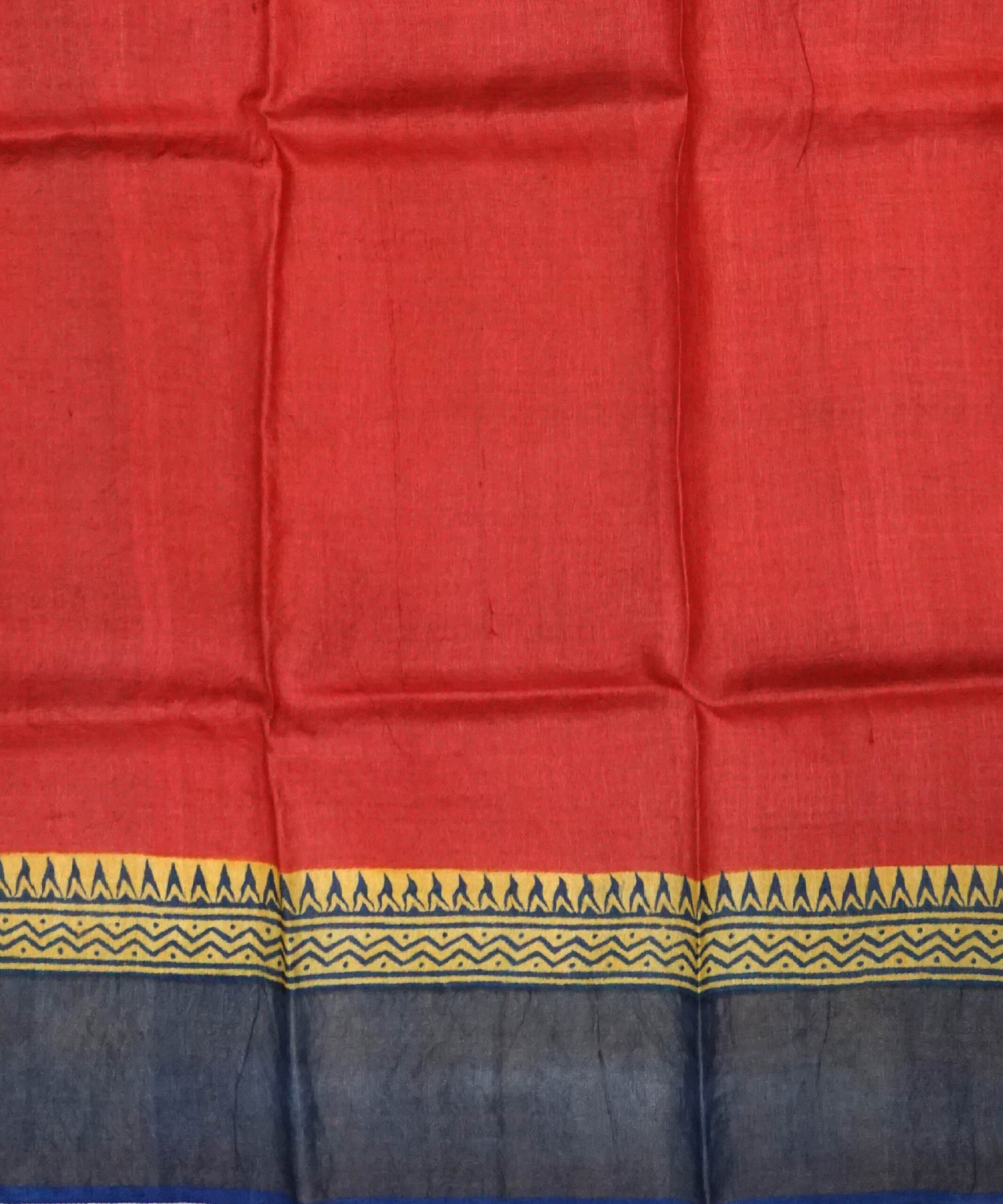 Block Printed Zari Tussar Saree - Image 5